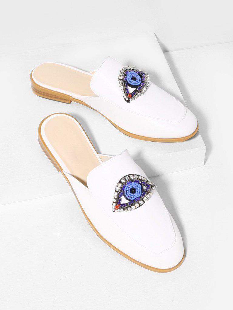 Rhinestone Eye Loafer Mules-shoes-Des Mess