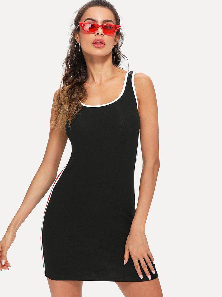 Contrast Binding Tank Dress-sportswear-Des Mess