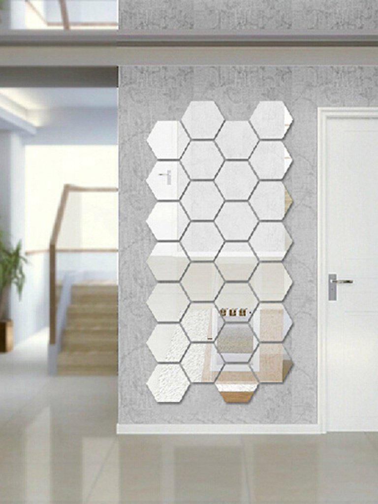 Hexagon Mirror Wall Sticker Set 12pcs-others-Des Mess