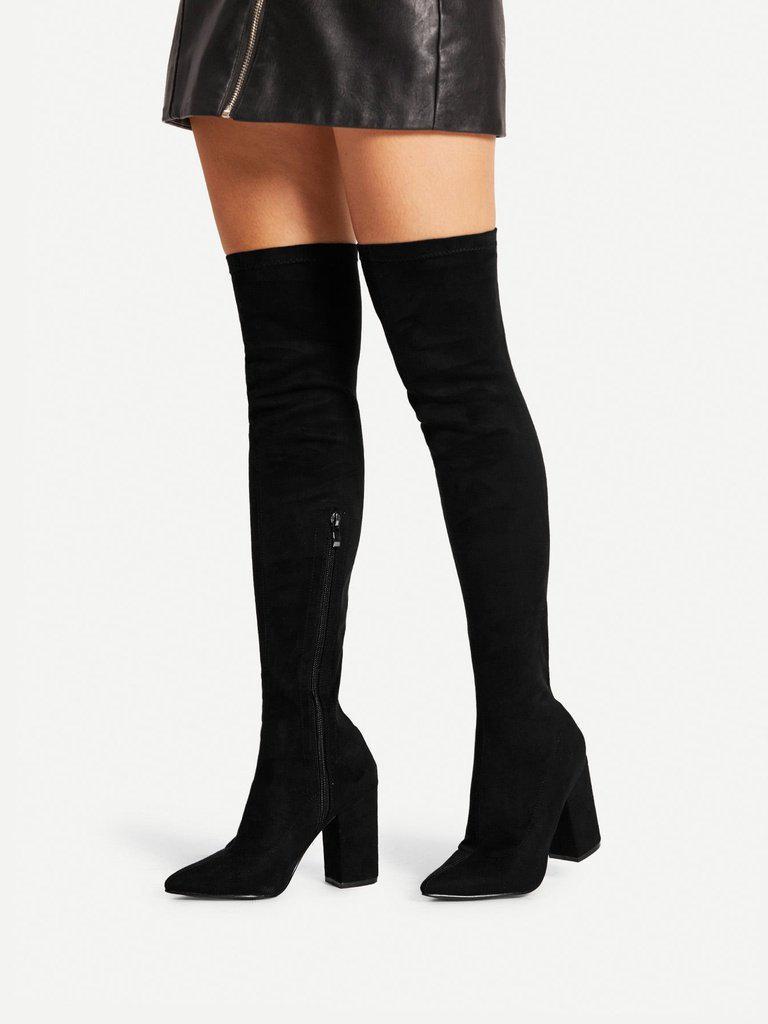 Block Heeled Over The Knee Boots-shoes-Des Mess