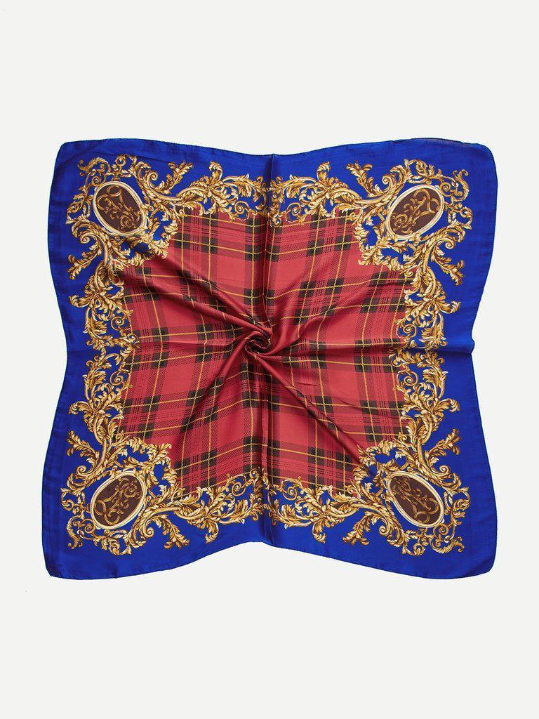 Plaid Print Bandana Scarf-accessories-Des Mess