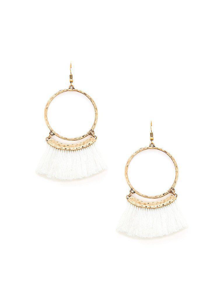 Fringe Tassel Hoop Drop Earrings-jewelry-Des Mess
