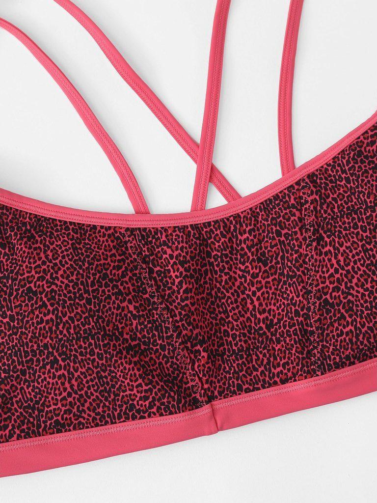 Leopard Strappy Sports Bra-sportswear-Des Mess