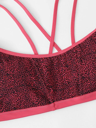 Leopard Strappy Sports Bra-sportswear-Des Mess