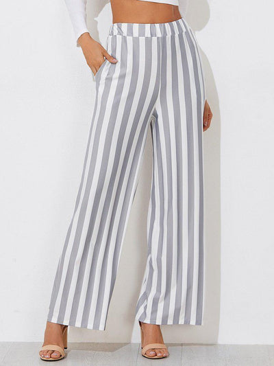 Block Striped Wide Leg Pants-bottom-Des Mess