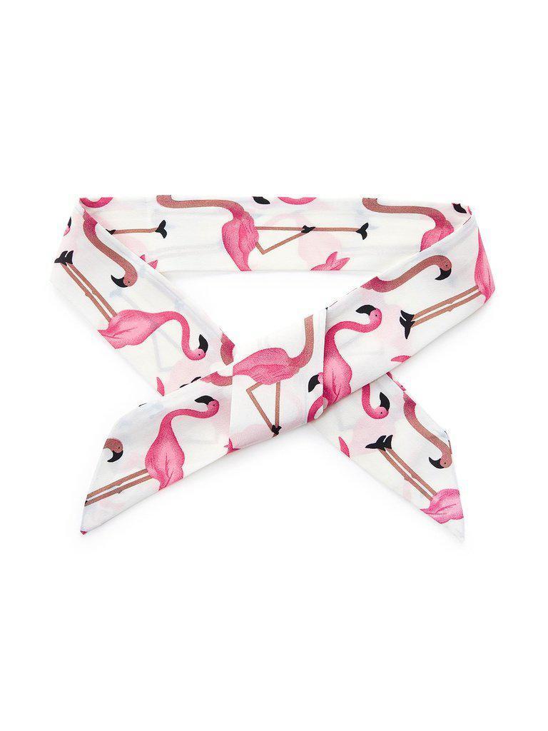 Flamingo Print Skinny Scarf-accessories-Des Mess