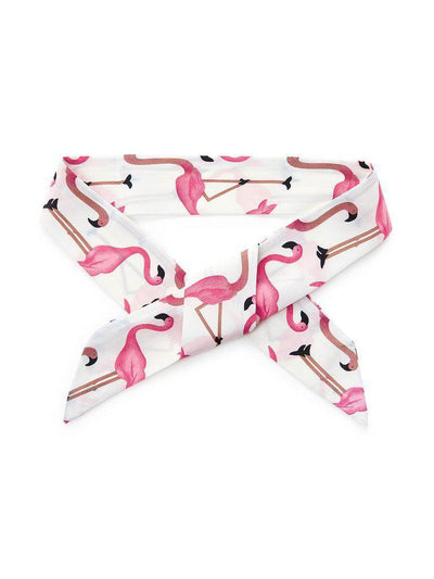 Flamingo Print Skinny Scarf-accessories-Des Mess