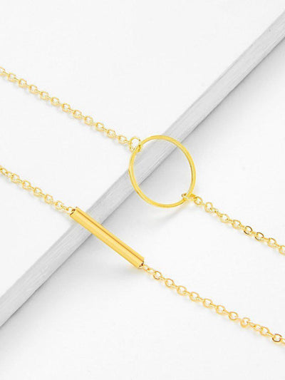 Ring & Bar Design Chain Bracelet--Des Mess
