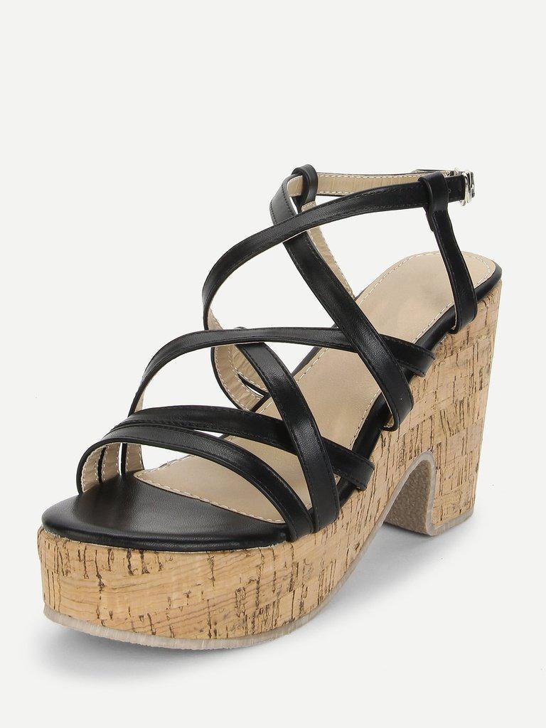 Strappy Platform Wedge Sandals-shoes-Des Mess