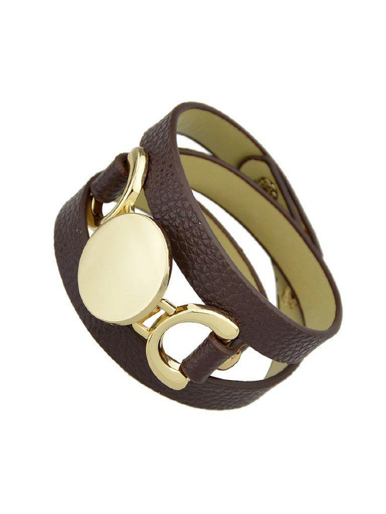 Coffee Multi-Layer Winding Wide Bracelet--Des Mess