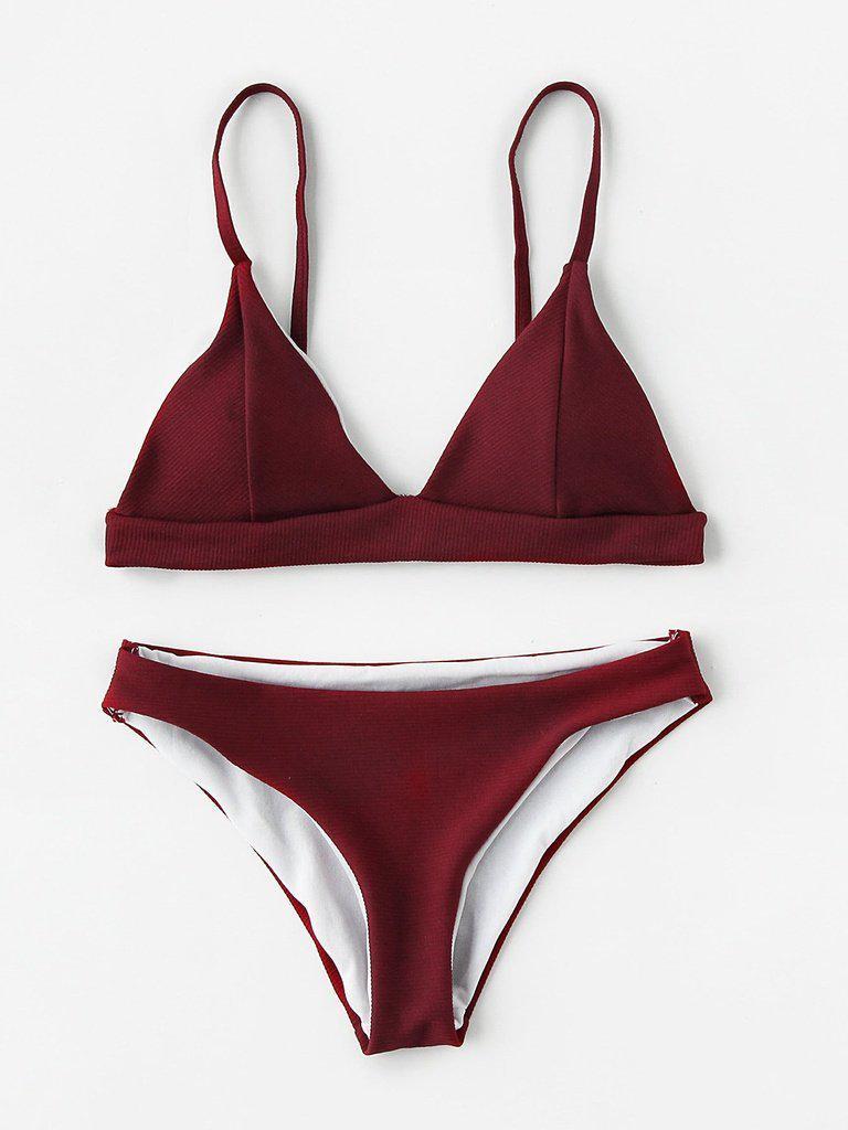 Seam Detail Triangle Bikini Set-swimwear-Des Mess