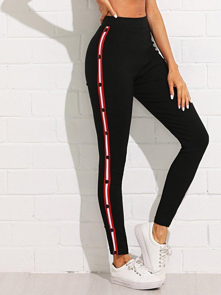 Stripe Tape Side Jeans-bottom-Des Mess