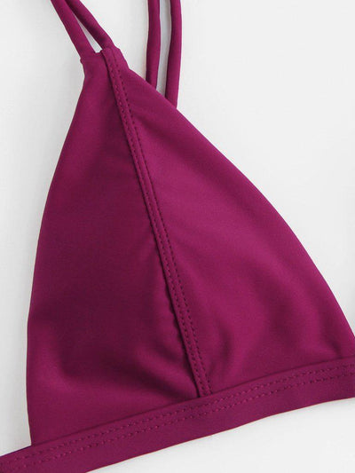 Adjust Strap Triangle Bikini Set-swimwear-Des Mess