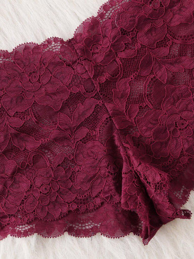 Tie Front Lace Bralette And Pantie Lingerie Set-lingerie-Des Mess