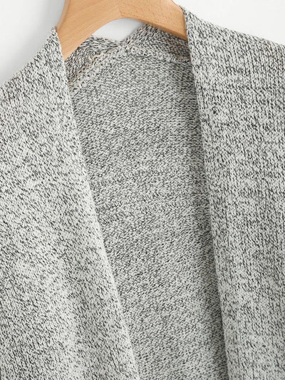 Drop Shoulder Marled Slub Cardigan-outerwear-Des Mess