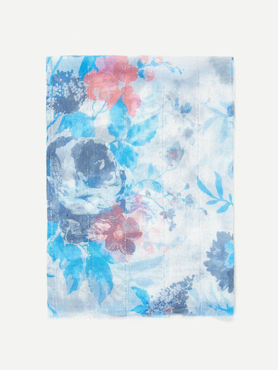 Flower Print Light Scarf-accessories-Des Mess