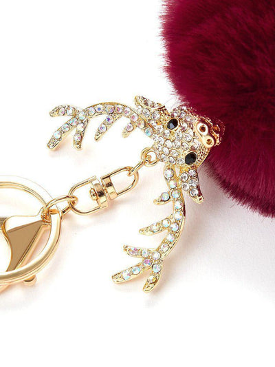 Antlers Detail Pom Pom Keychain-others-Des Mess