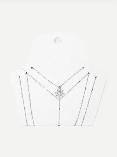 Layerd Chain Body Harness With Necklace-jewelry-Des Mess