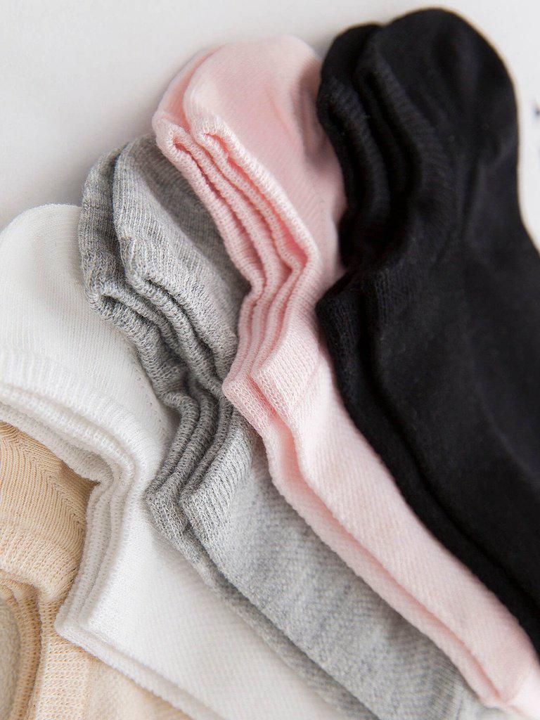 Plain Invisible Socks 5Pairs-accessories-Des Mess