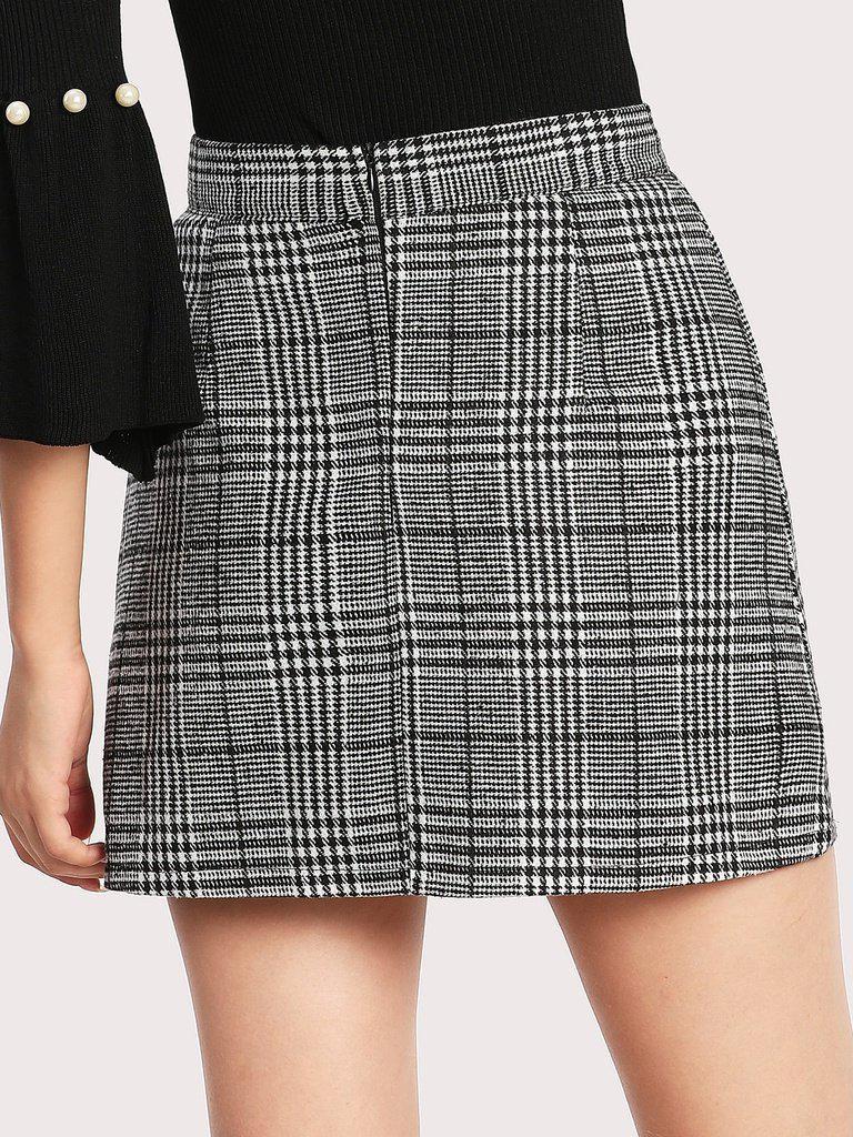 Wales Check Zip Back Skirt-bottom-Des Mess
