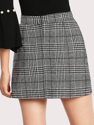Wales Check Zip Back Skirt-bottom-Des Mess