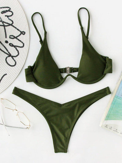 High Leg Underwire Bikini Set-swimwear-Des Mess