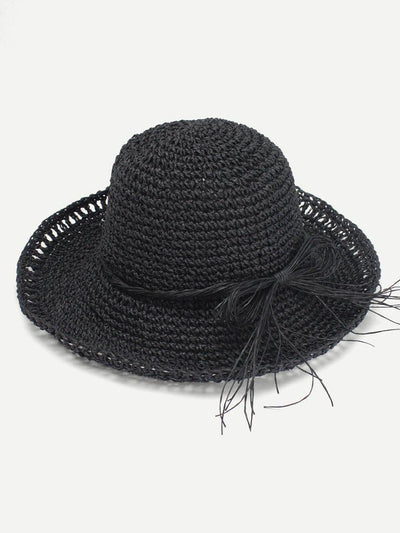 Bow Band Straw Boater Hat--Des Mess