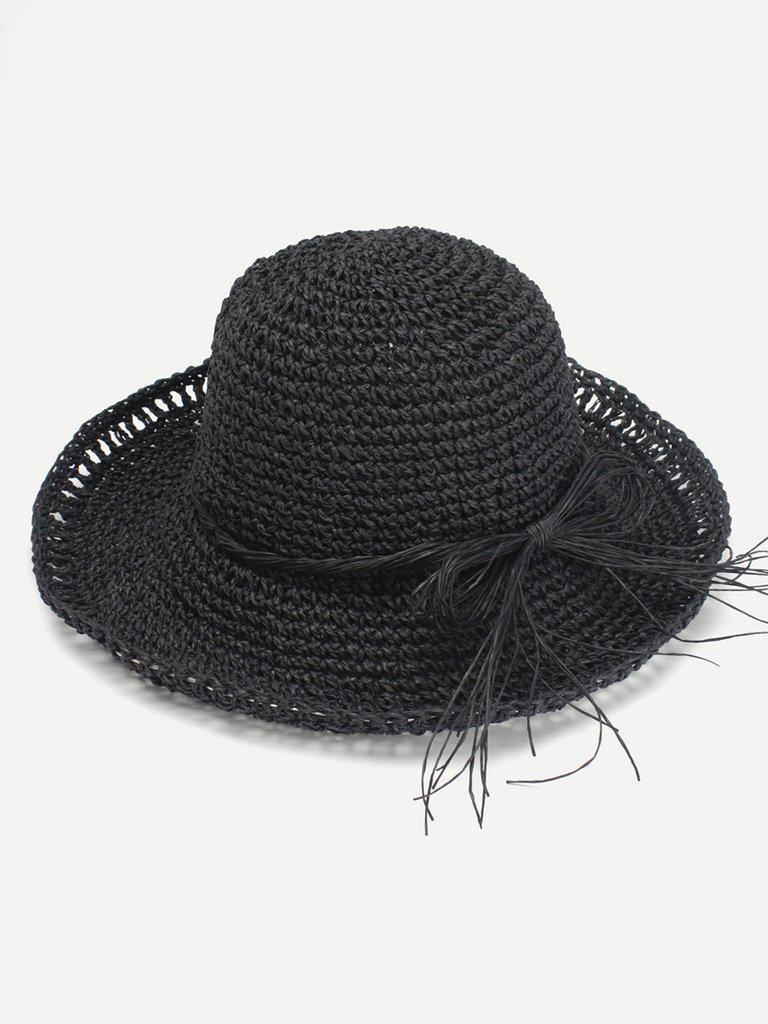 Bow Band Straw Boater Hat--Des Mess