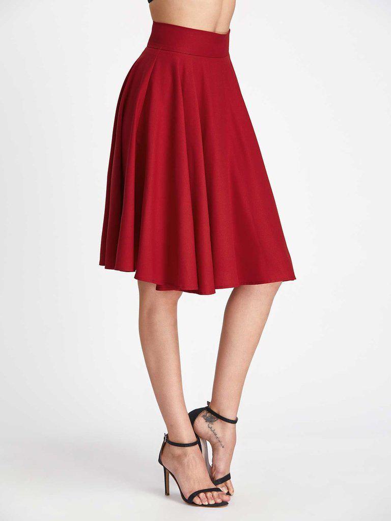 High Rise Wide Waistband Circle Skirt-bottom-Des Mess