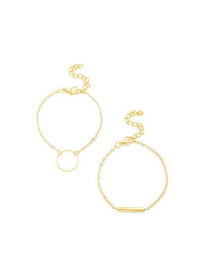 Ring & Bar Design Chain Bracelet--Des Mess