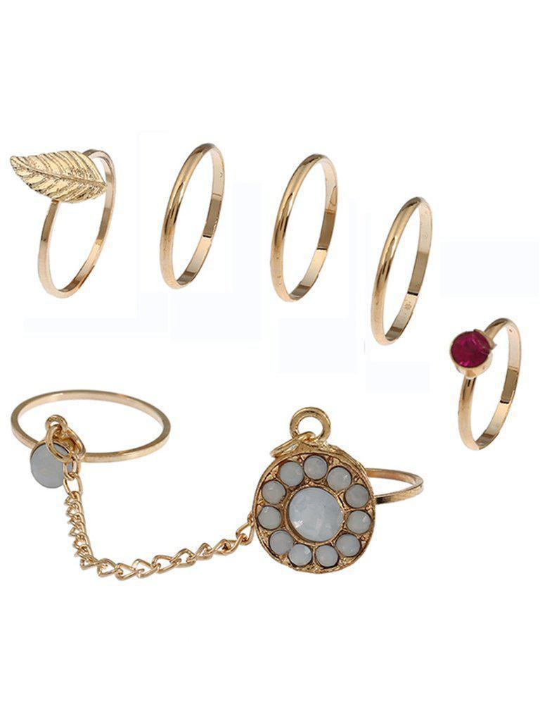 Chain Link Ring Set 6pcs-jewelry-Des Mess