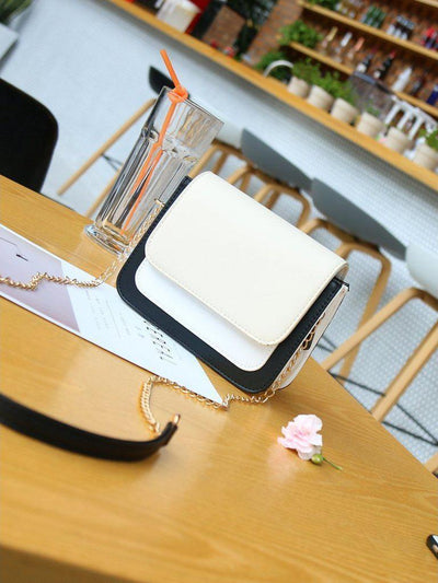 Color Block Flap Chain Bag-accessories-Des Mess