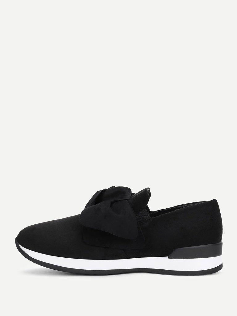 Bow Decorated Low Top Sneakers-shoes-Des Mess