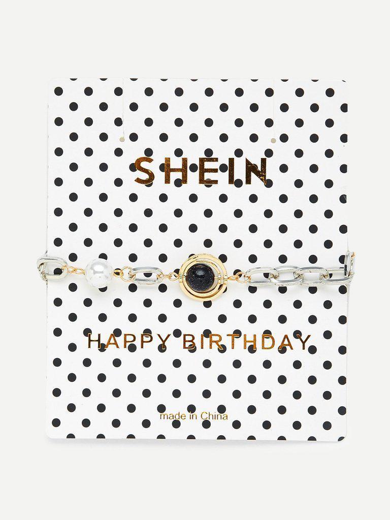 Faux Pearl Chain Bracelet--Des Mess