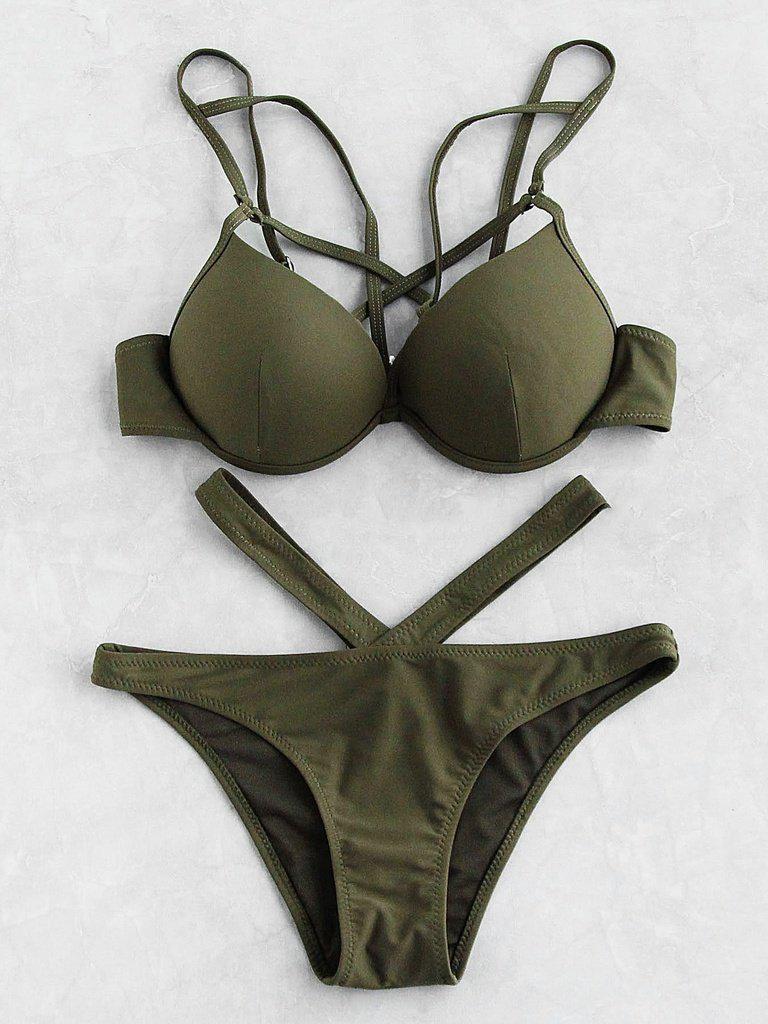 Cutout Front Bustier Bikini Set