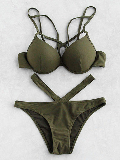 Cutout Front Bustier Bikini Set-swimwear-Des Mess