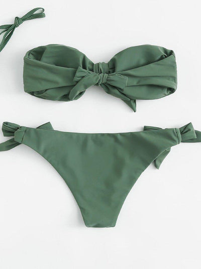 Detachable Straps Knot Bikini Set-swimwear-Des Mess