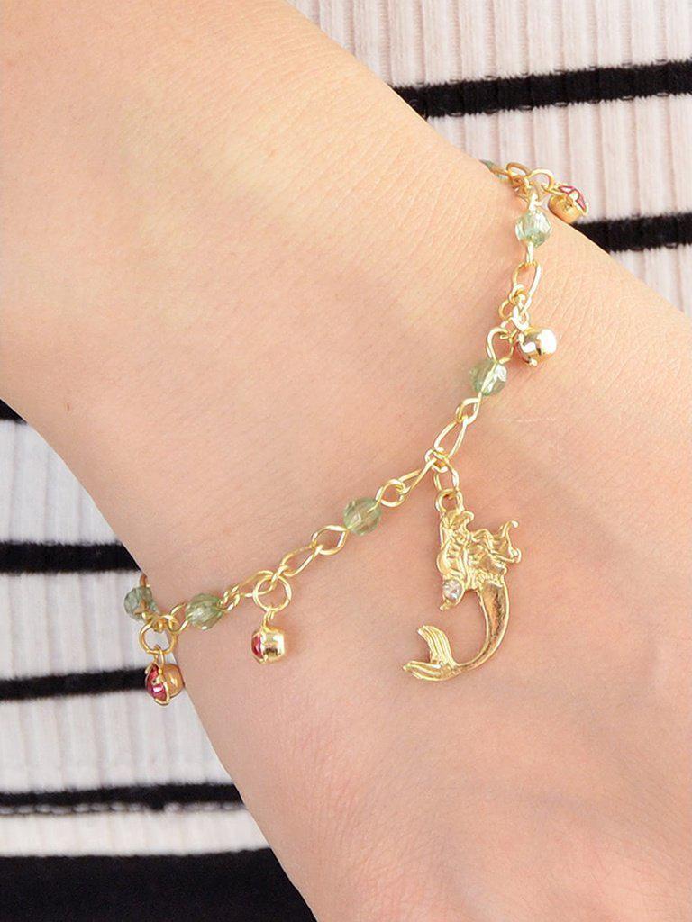 Rhinestone Mermaid Charm Bracelets & Bangles Women--Des Mess