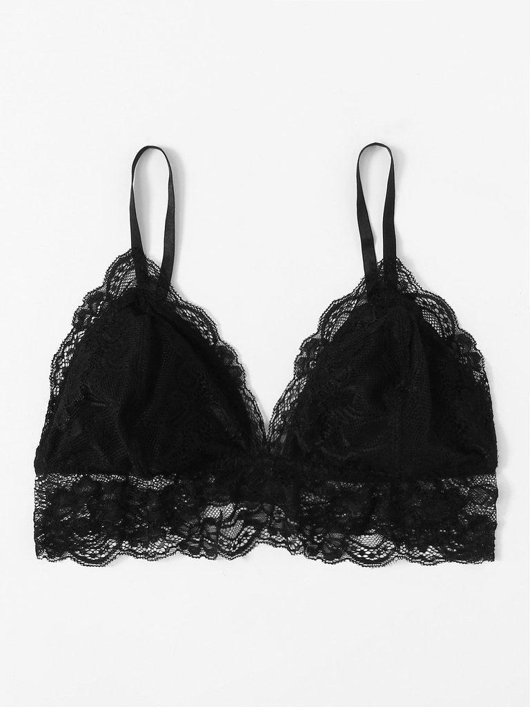 Scallop Trim Lace Bralette-lingerie-Des Mess