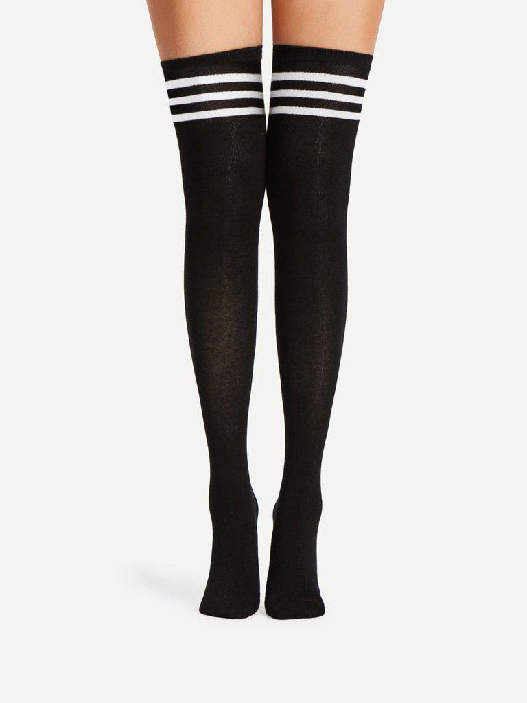 Striped Over The Knee Socks 2pairs-accessories-Des Mess
