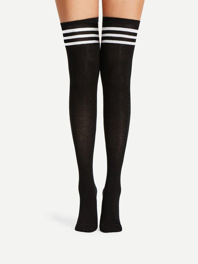 Striped Over The Knee Socks 2pairs-accessories-Des Mess