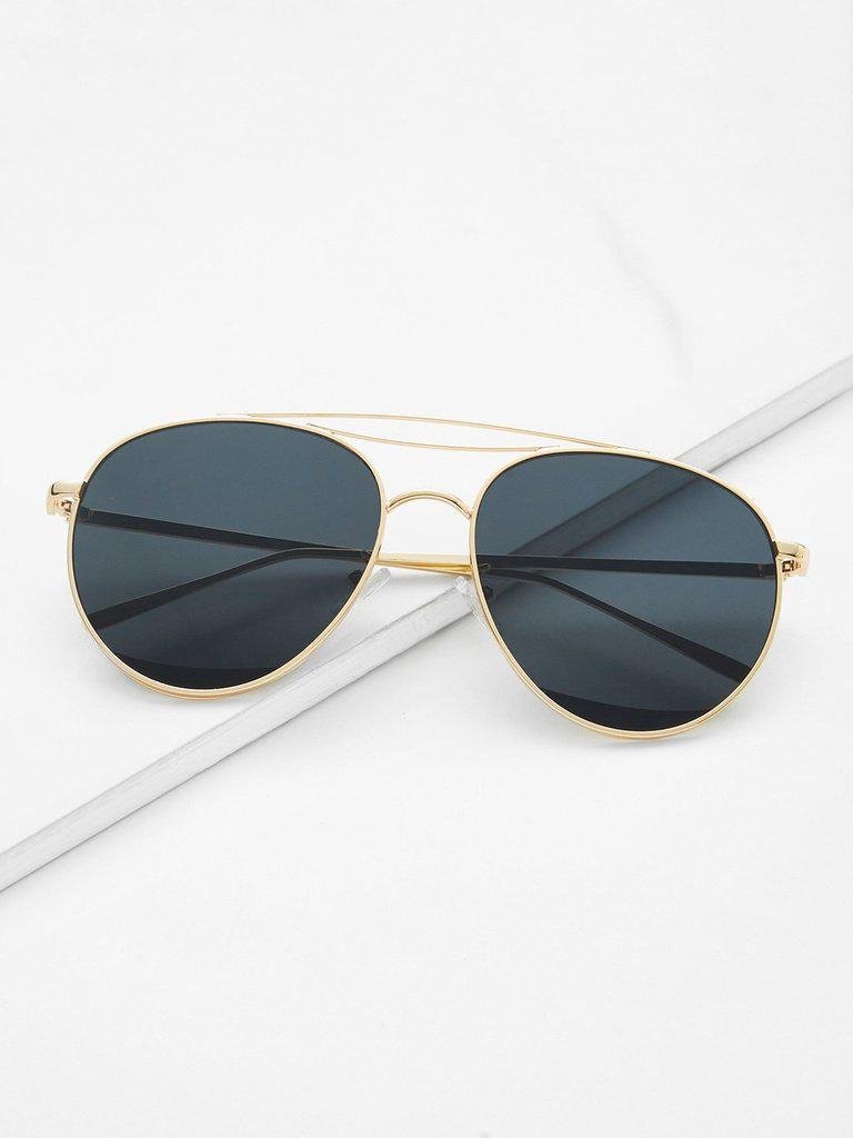 Contrast Frame Aviator Sunglasses-accessories-Des Mess