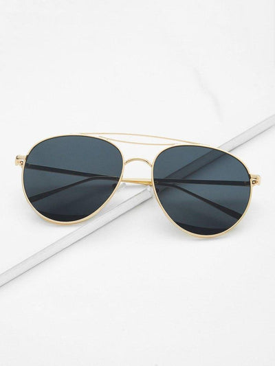 Contrast Frame Aviator Sunglasses-accessories-Des Mess