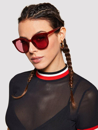 Metal Ring Detail Mirror Lens Sunglasses-accessories-Des Mess