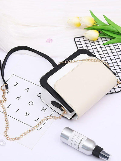 Color Block Flap Chain Bag-accessories-Des Mess