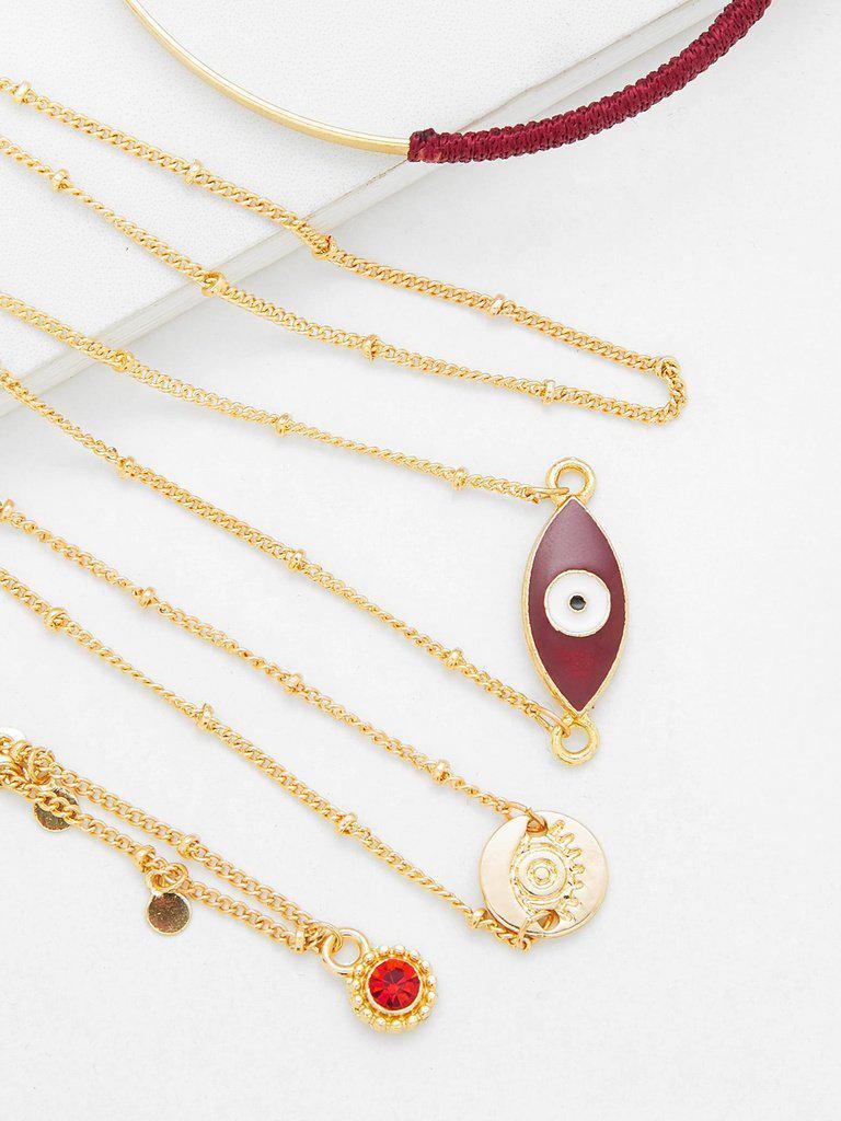 Wrapped Chain Bracelet 5pcs With Eye Charm--Des Mess