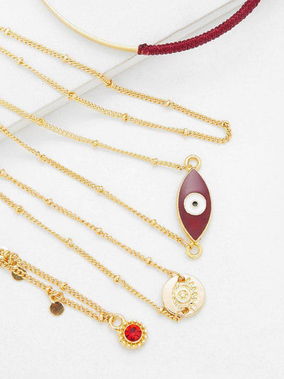 Wrapped Chain Bracelet 5pcs With Eye Charm--Des Mess