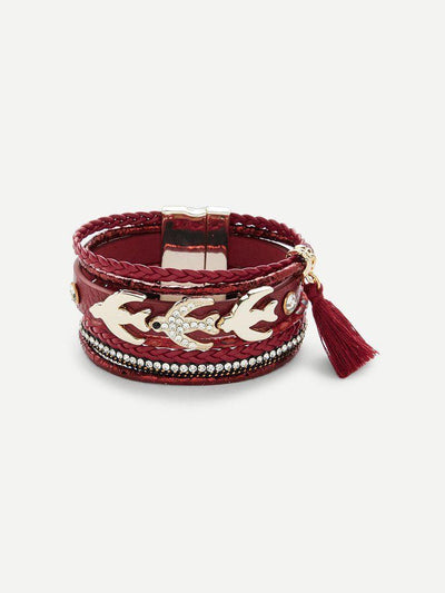 Bird Decorated Mulch Layer Bracelet--Des Mess