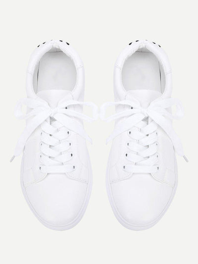 Eye Embroidery Lace Up Slip On Sneakers-shoes-Des Mess