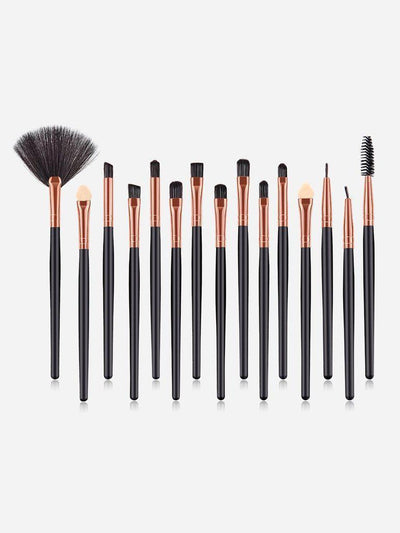 Fan Shaped Makeup Brush 15pcs-makeup-Des Mess